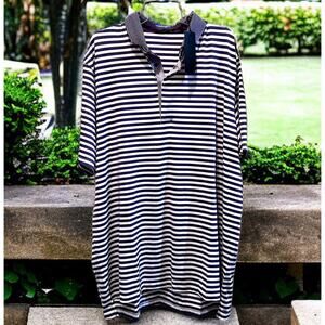 NEW Greyson Allegheny Polo Mens XXL Arctic Stripe NWT Golf Performance Shirt 2XL